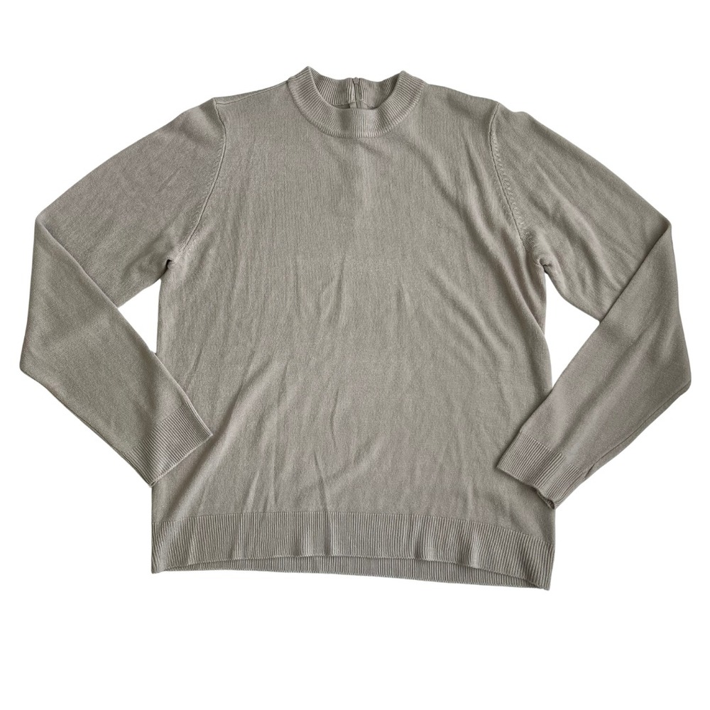 Carolyn Taylor Women's XL Mock Neck Sweater Frosted Café Pullover‎ NWT